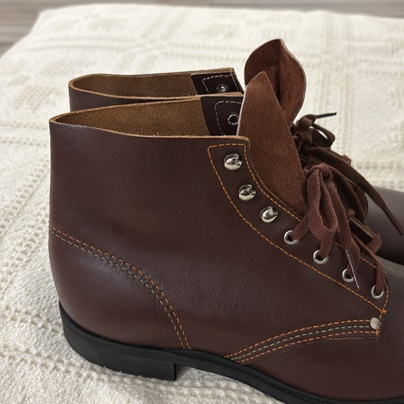 Hand Made Brown Leather Lace Up Boots Size‎ 7 main image 7